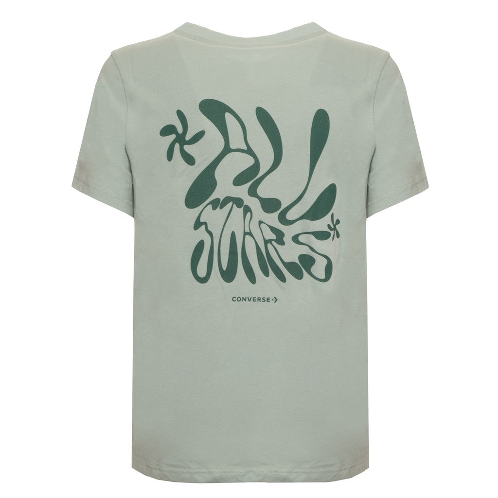 Converse T-shirt met ronde hals en logo – Saliegroen