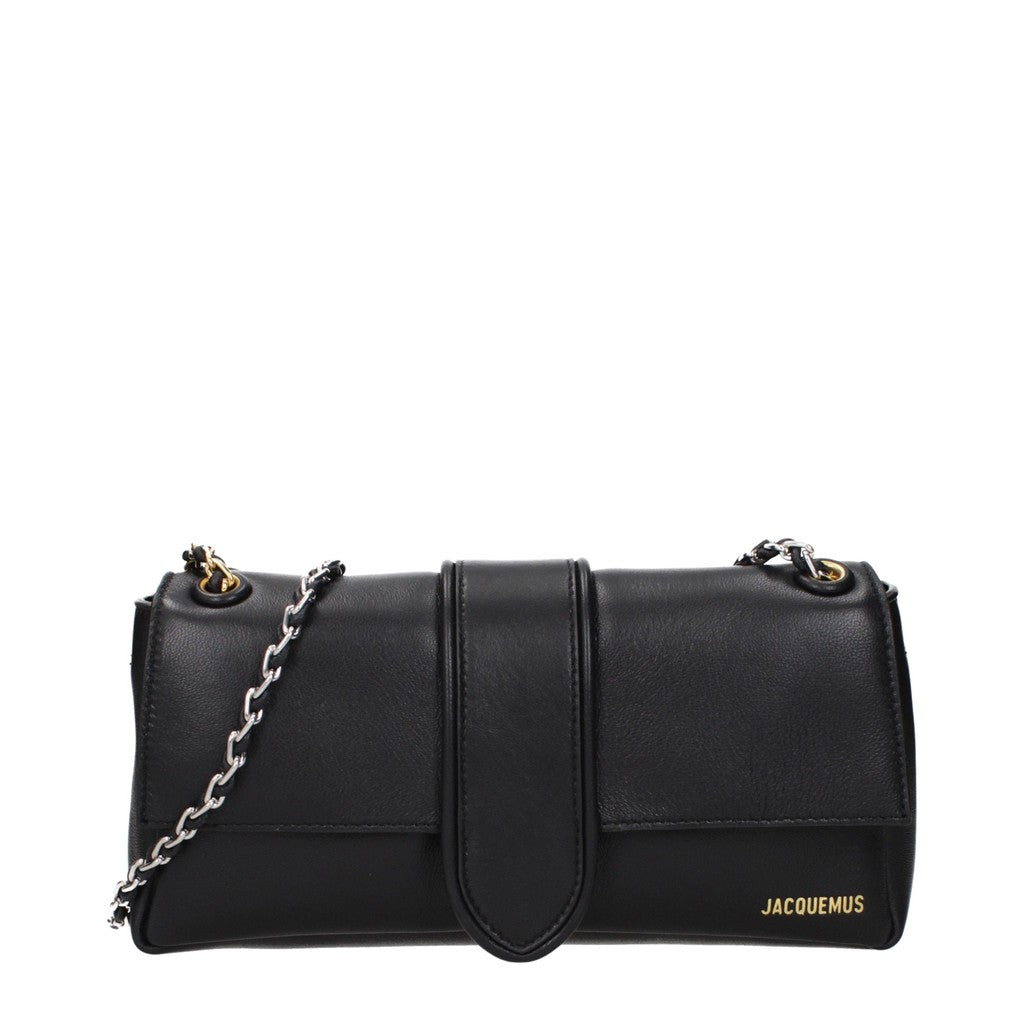 Jacquemus Bambino Chaine Leren schoudertas met magneetsluiting – Zwart