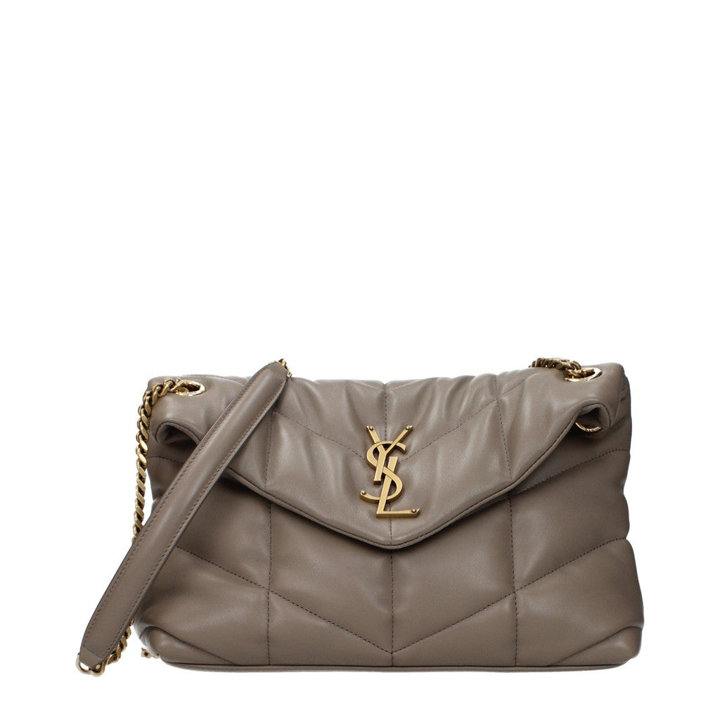 Saint Laurent Puffer Schoudertas – Taupe