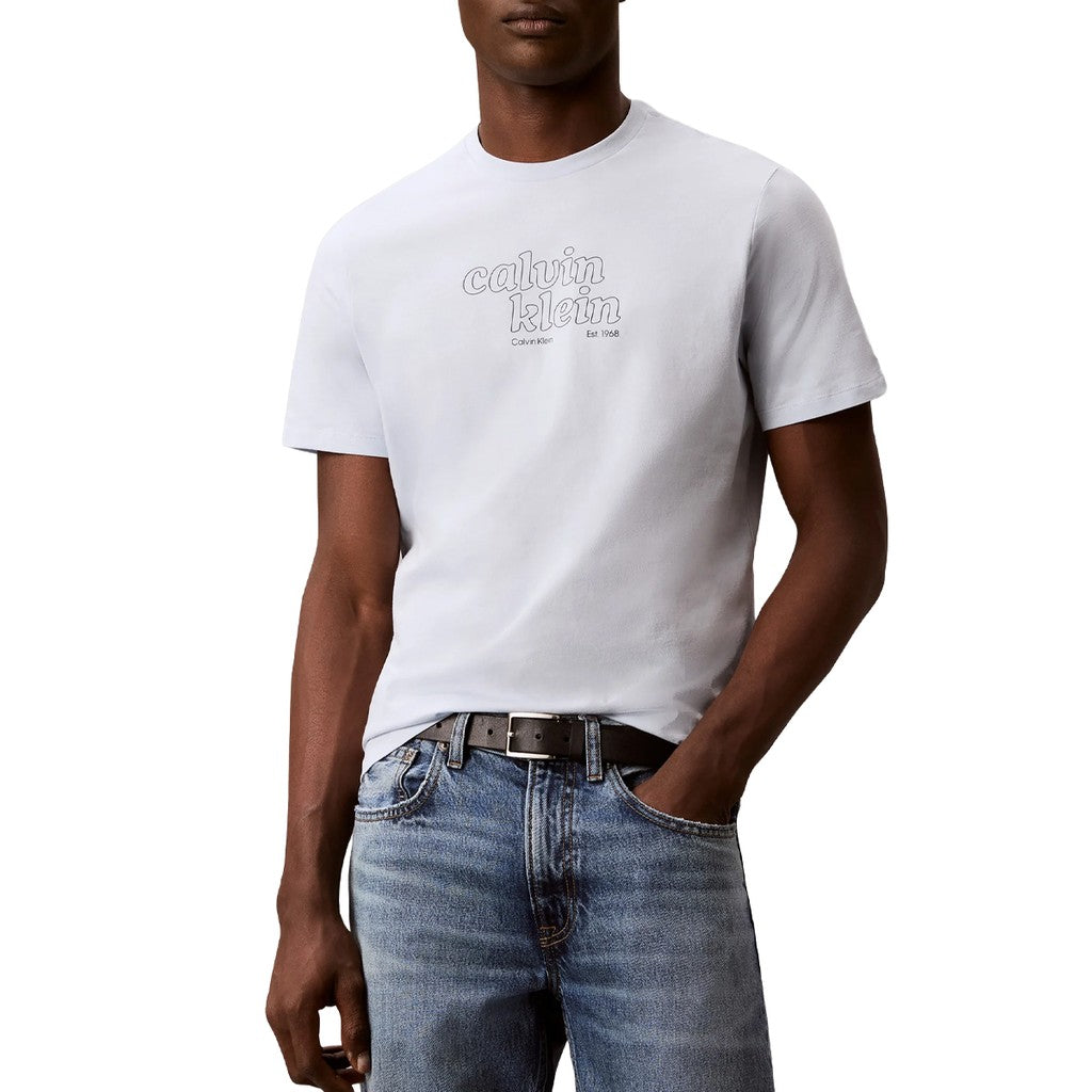 Calvin Klein Tweekleurig T-shirt met logo – Wit