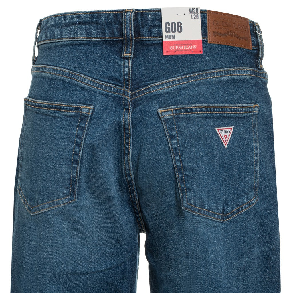 Guess Mom-fit jeans met vijf zakken – Blauw