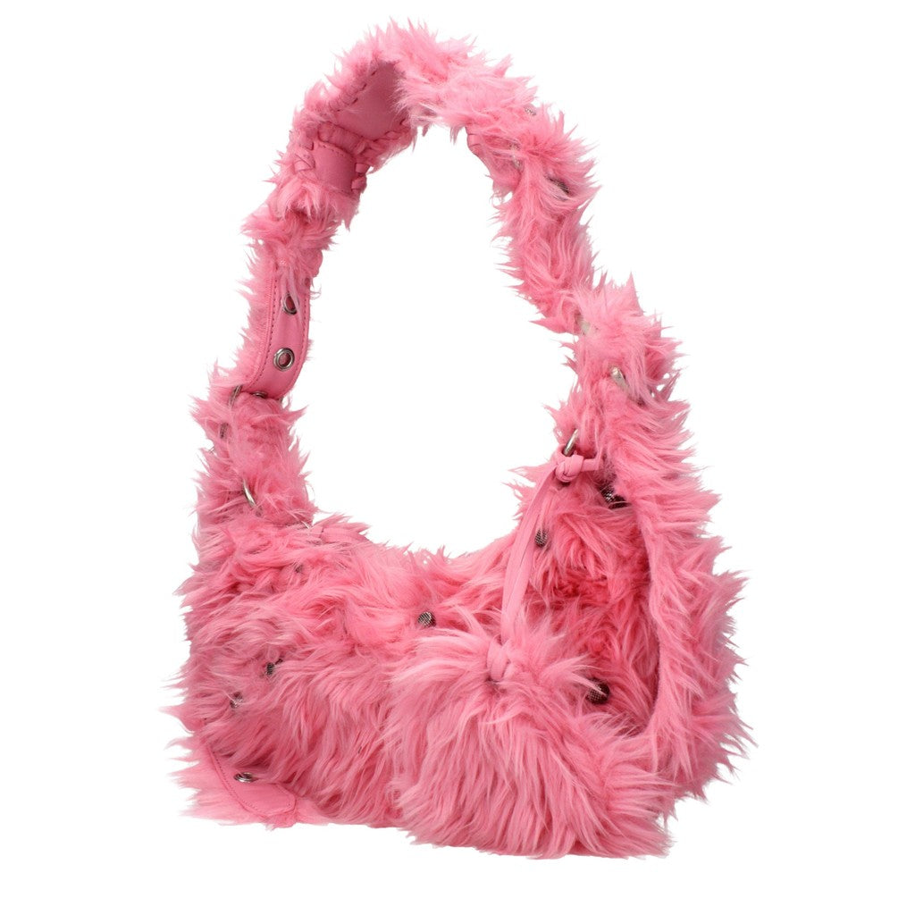 Balenciaga Le Cagole XS Schoudertas van imitatiebont – Roze