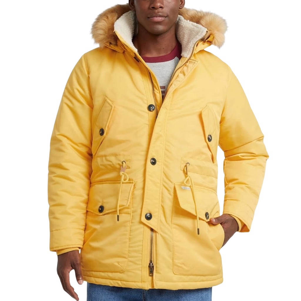 Guess Jas met capuchon en trekkoord – Geel
