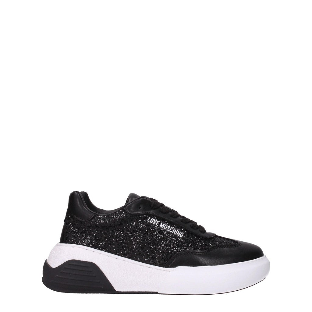 Love Moschino Sneakers met glitter – Zwart