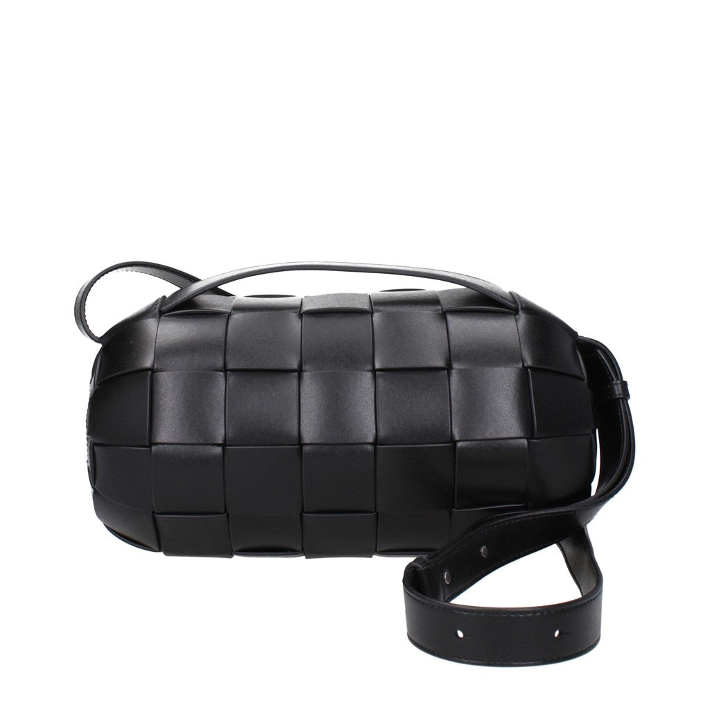 Bottega Veneta Ruime crossbodytas met zilverkleurige details – Zwart