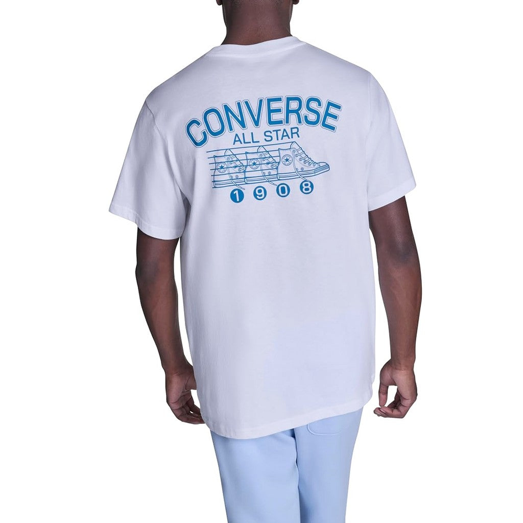 Converse T-shirt met print en bedrukt logo – Wit