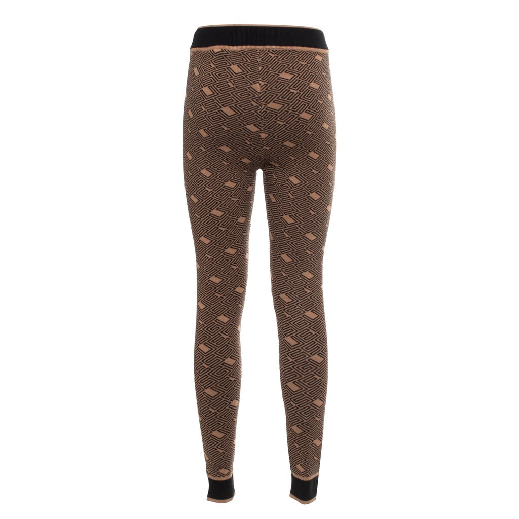 Guess Broek met dessin en trekkoord in de taille – Bruin / Beige
