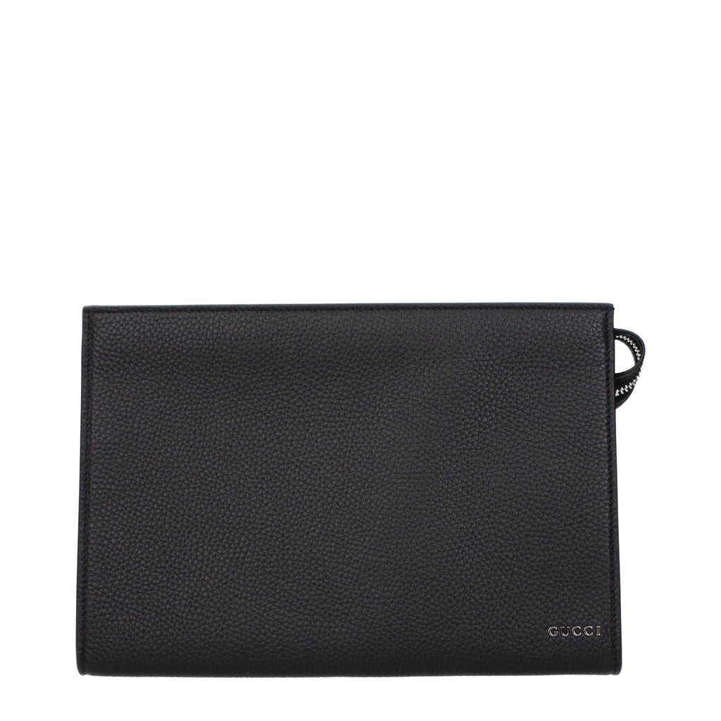Gucci Clutch met zilverkleurige details – Zwart