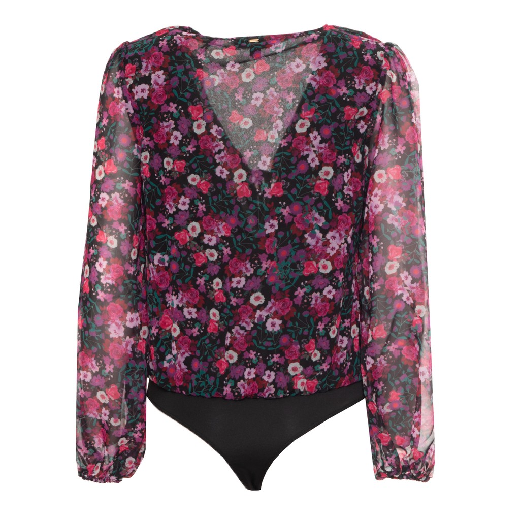 Guess Body met V-hals en bloemendessin – Roze