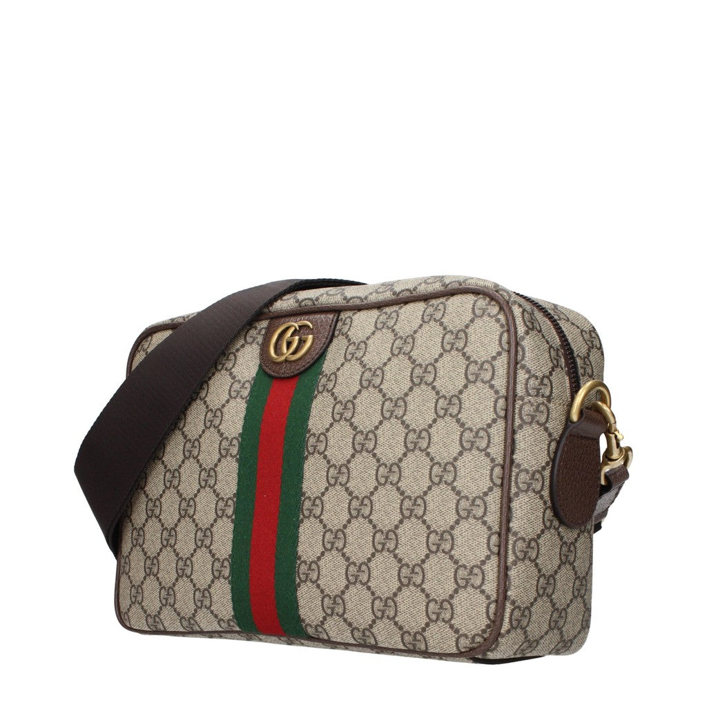 Gucci Crossbodytas van stof en leer met ritssluiting – Beige / Bruin