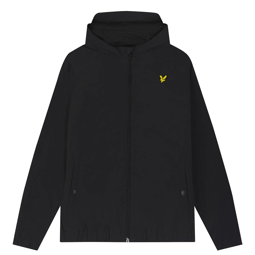 Lyle & Scott Kids Jas met capuchon en geborduurd logo – Zwart