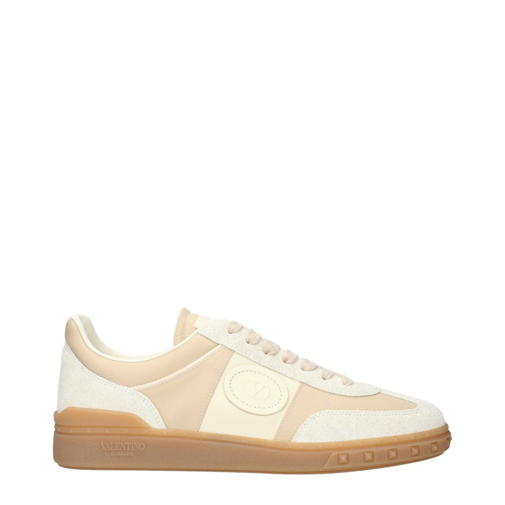 Valentino Garavani Upvillage Sneakers van stof, suède en leer – Beige / Ivoor