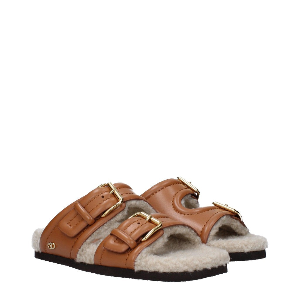 Valentino Garavani Sandalen met open neus en rubberen zool – Bruin