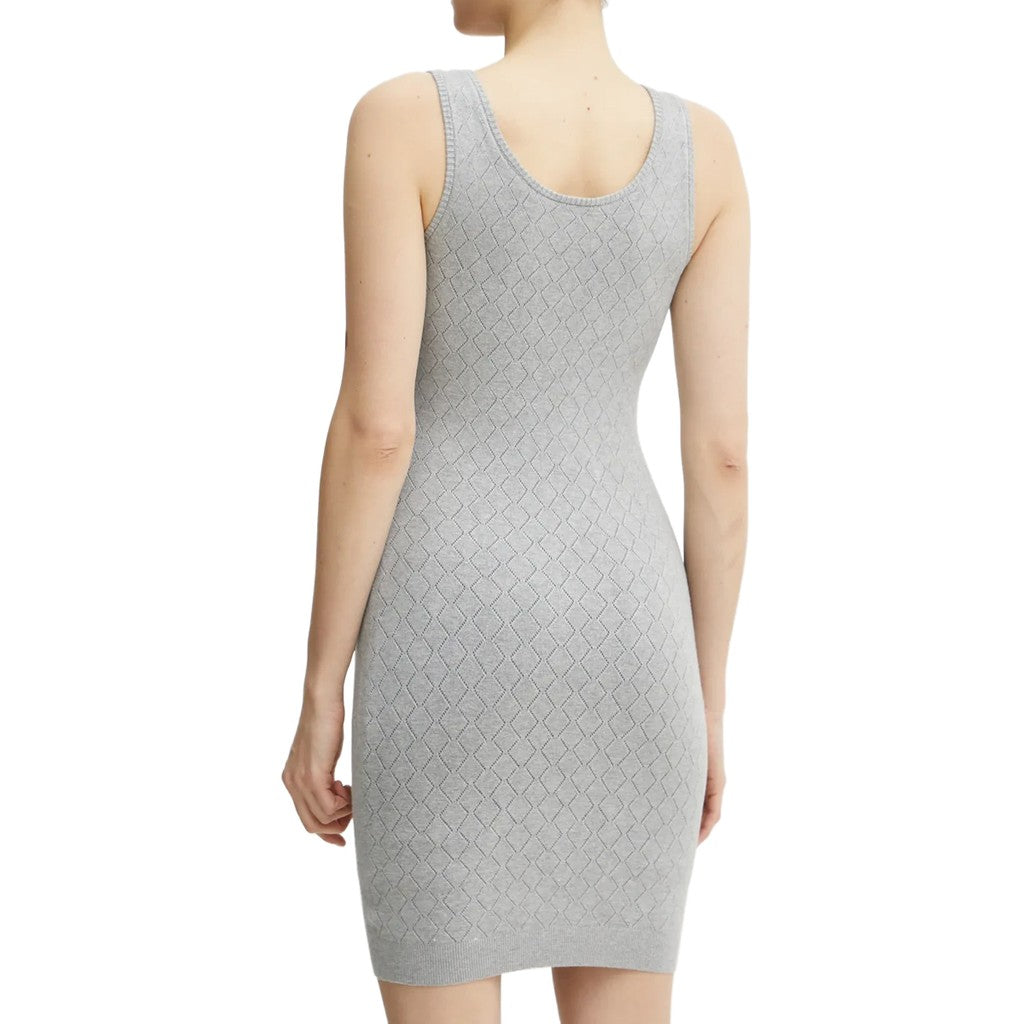 Guess Korte mouwloze jurk met logo – Grijs