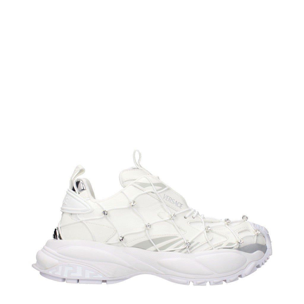 Versace Sneakers van stof en leer met veters – Wit