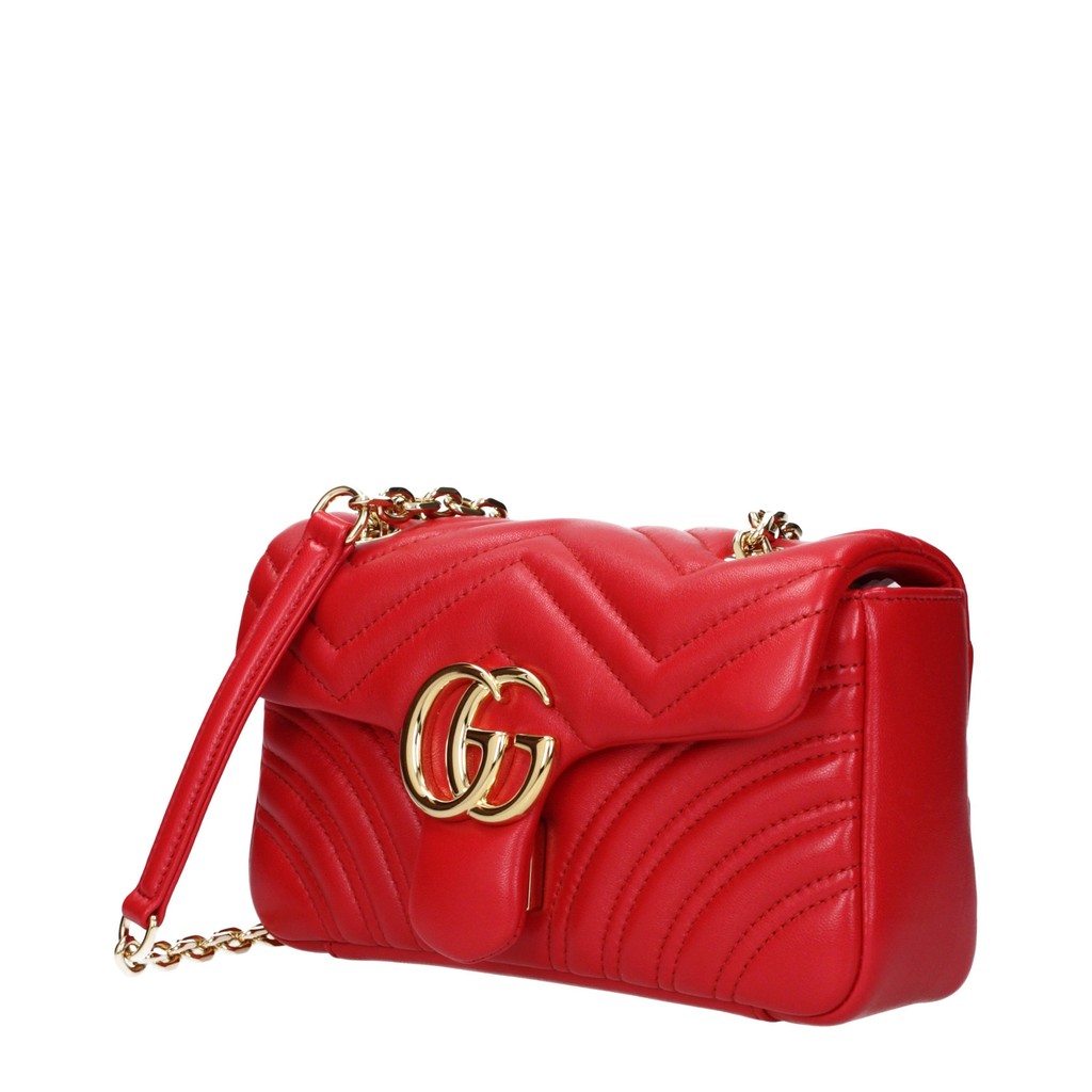 Gucci GG Marmont Schoudertas Small met goudkleurige details – Rood