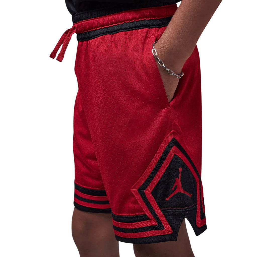 Jordan Kids Tweekleurige sportshort met trekkoord – Rood / Zwart