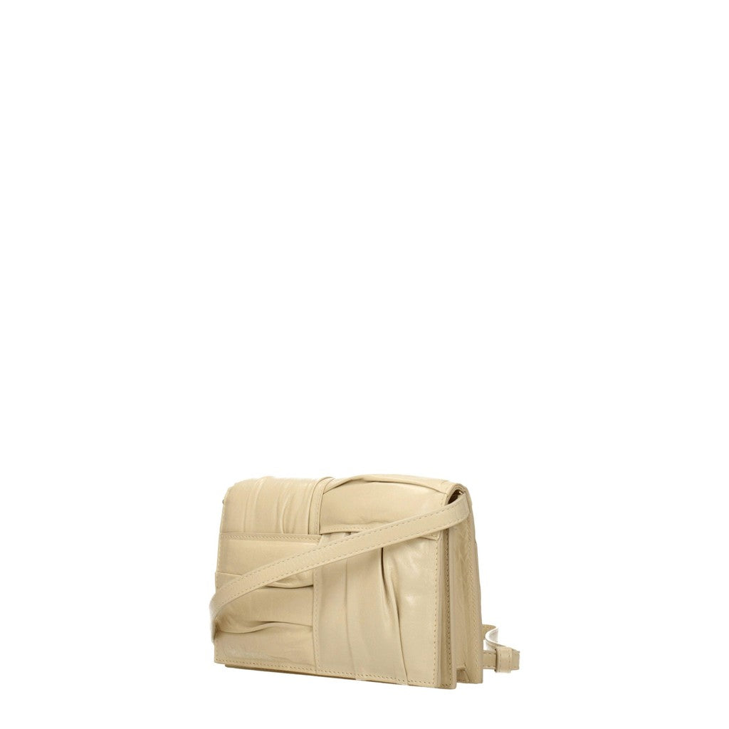 Bottega Veneta Platte leren crossbodytas – Beige