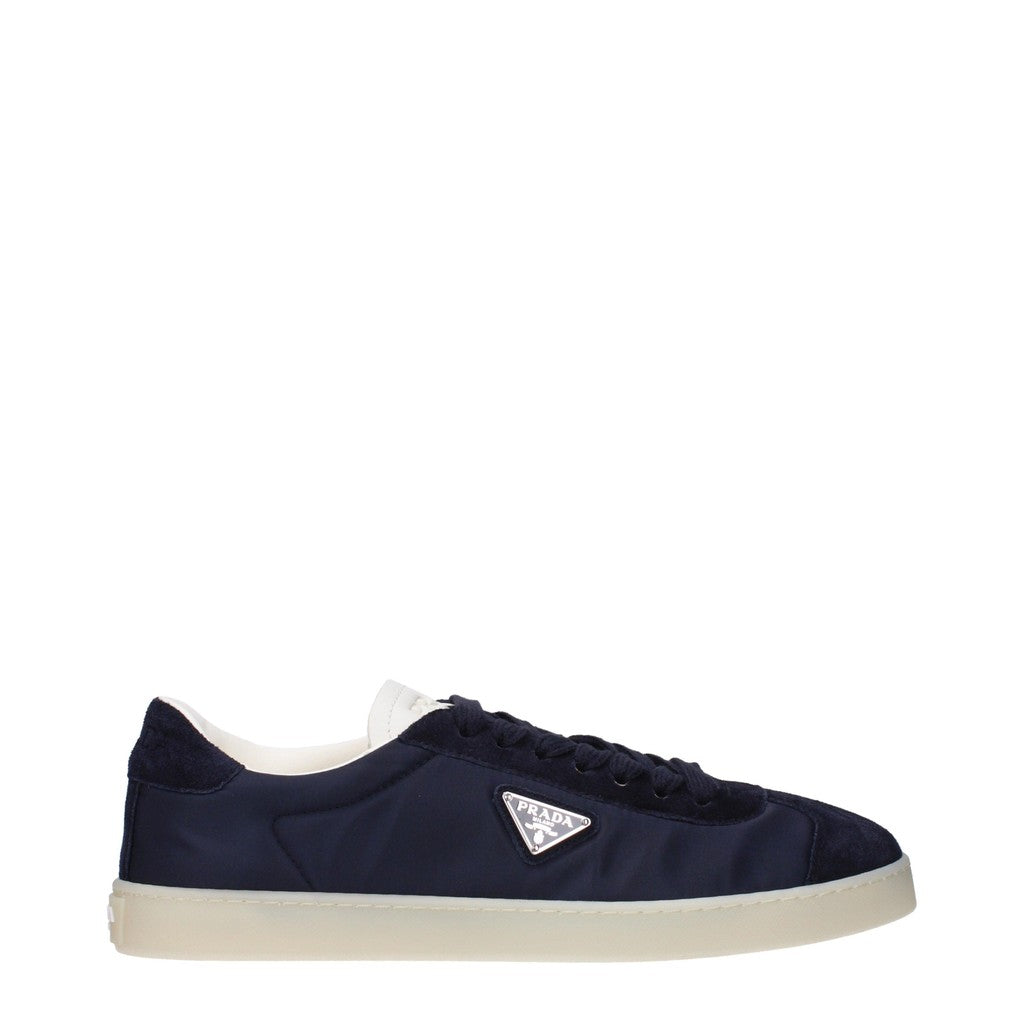Prada Lane Sneakers van stof en suède – Blauw