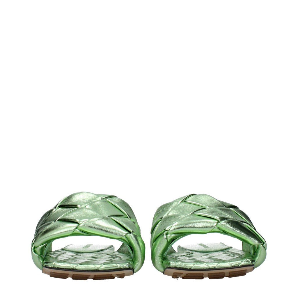 Bottega Veneta Leren sandalen met open neus – Lichtgroen