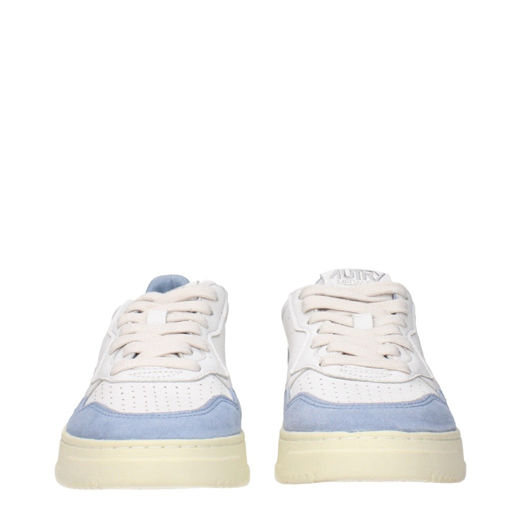 Autry Medalist Sneakers van leer en suède – Wit / Lichtblauw