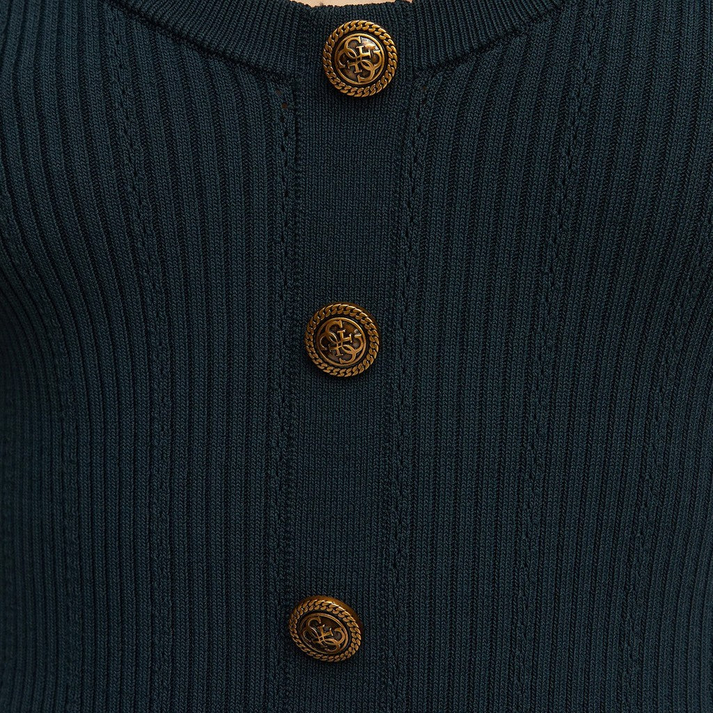 Guess Top met V-hals en schouderbandjes – Donkergroen