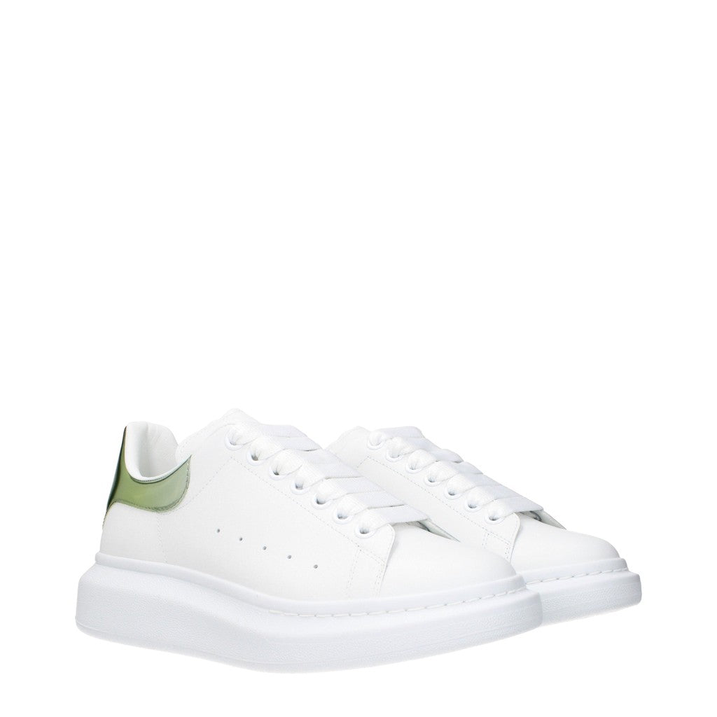 Alexander McQueen Oversized Sneakers met veters en hak – Wit / Groen