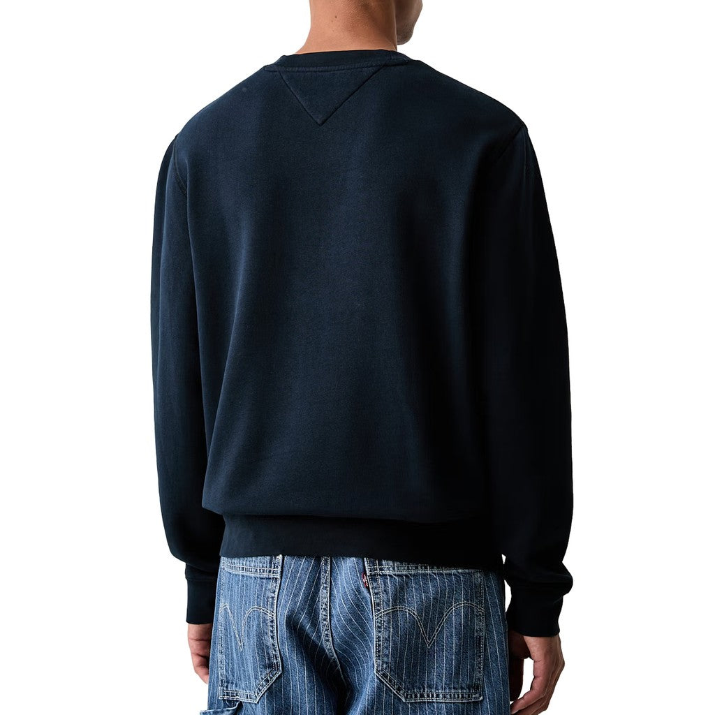 Tommy Jeans Regular Fit Sweater met fleece binnenkant – Donkerblauw