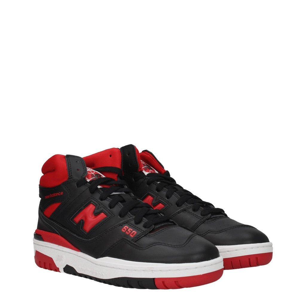 New Balance 650 Sneakers van leer en stof – Zwart / Rood
