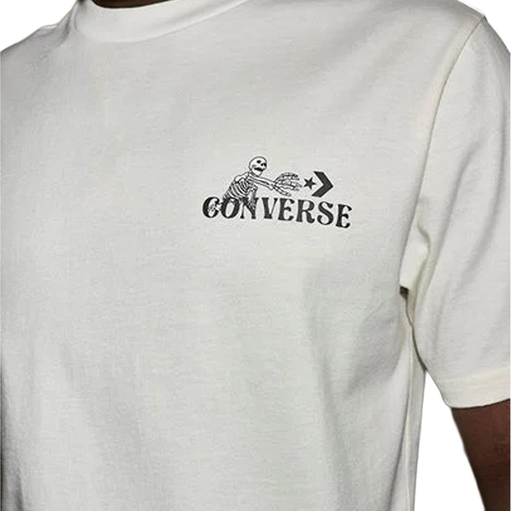 Converse T-shirt met print en bedrukt logo – Wit