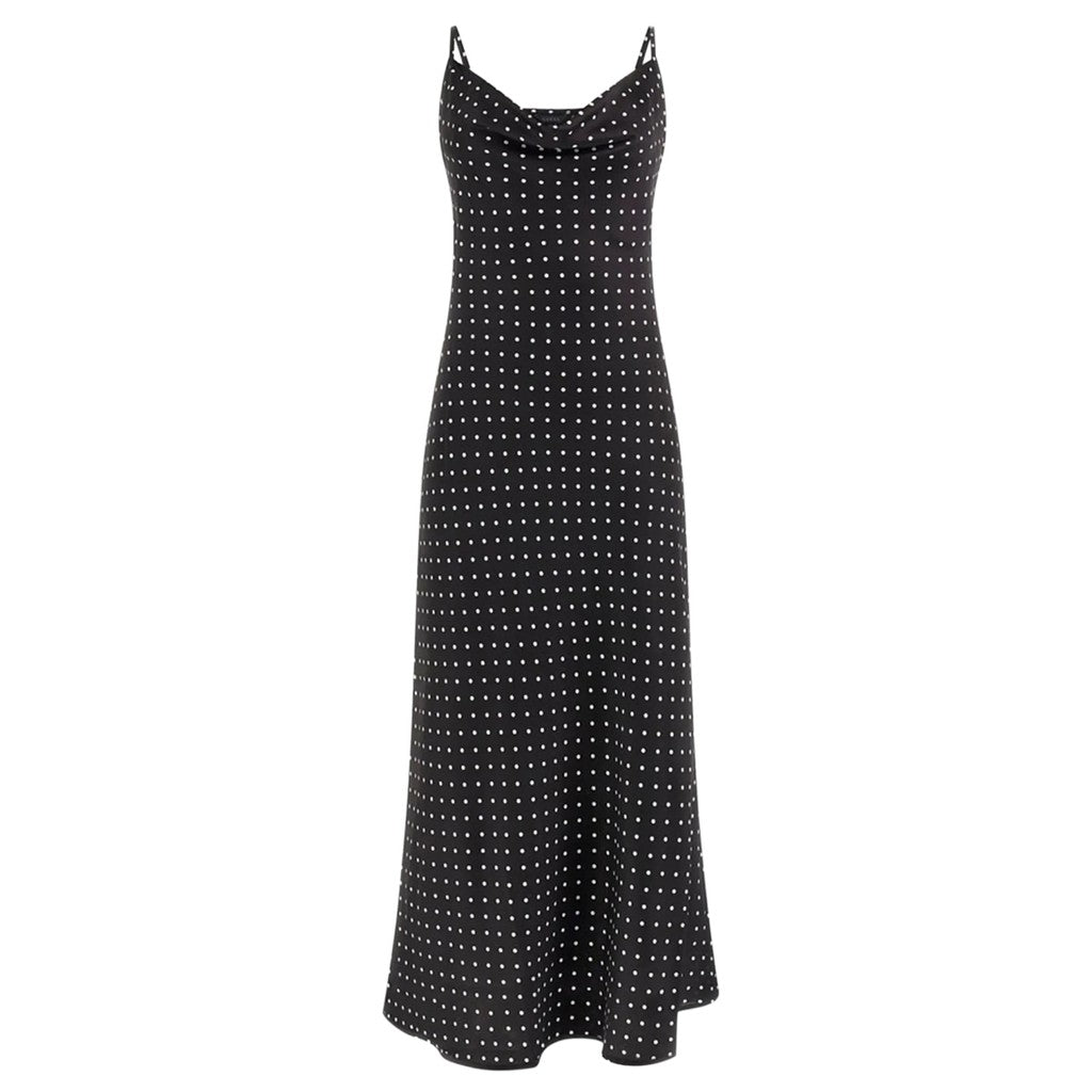 Guess Midi-jurk met tweekleurig dessin en schouderbandjes – Zwart / Wit