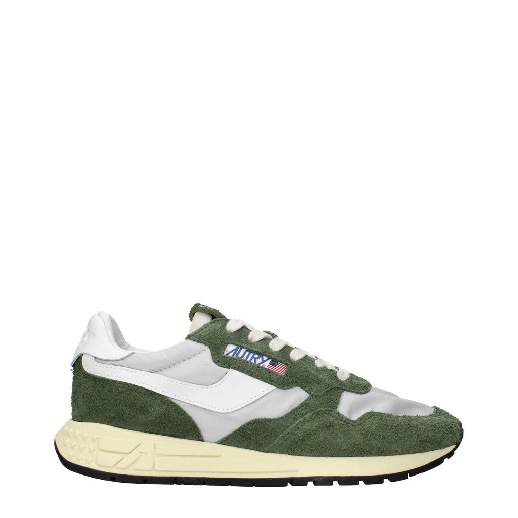 Autry Reelwind Sneakers van suède, textiel en leer – Groen / Grijs
