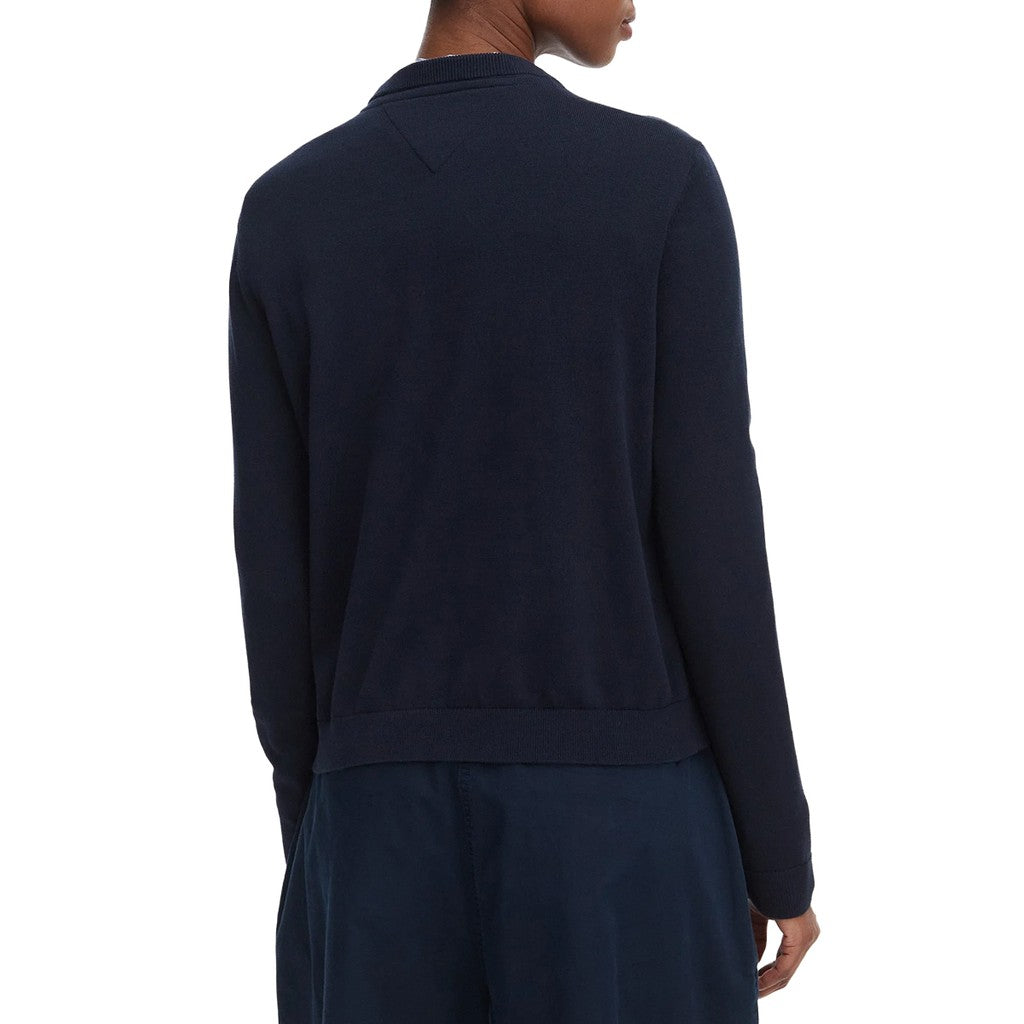 Tommy Jeans Essential Trui met ronde hals en geborduurd logo – Marineblauw