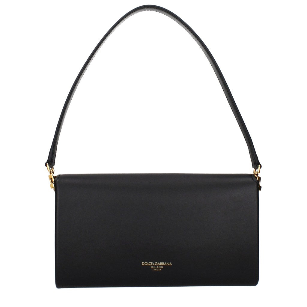 Dolce & Gabbana Marlene Slanke schoudertas met draaisluiting – Zwart