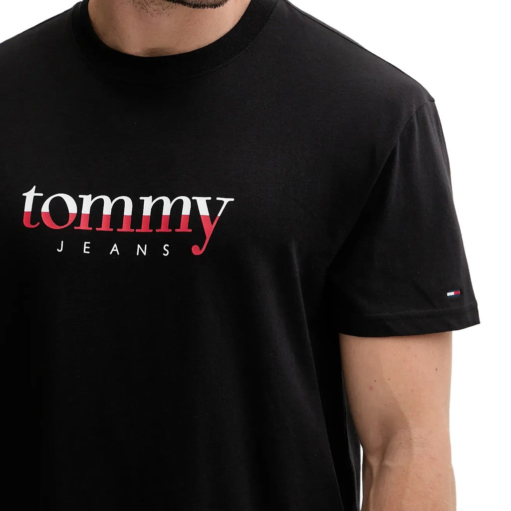 Tommy Jeans Regular Fit T-shirt met bedrukt logo – Zwart