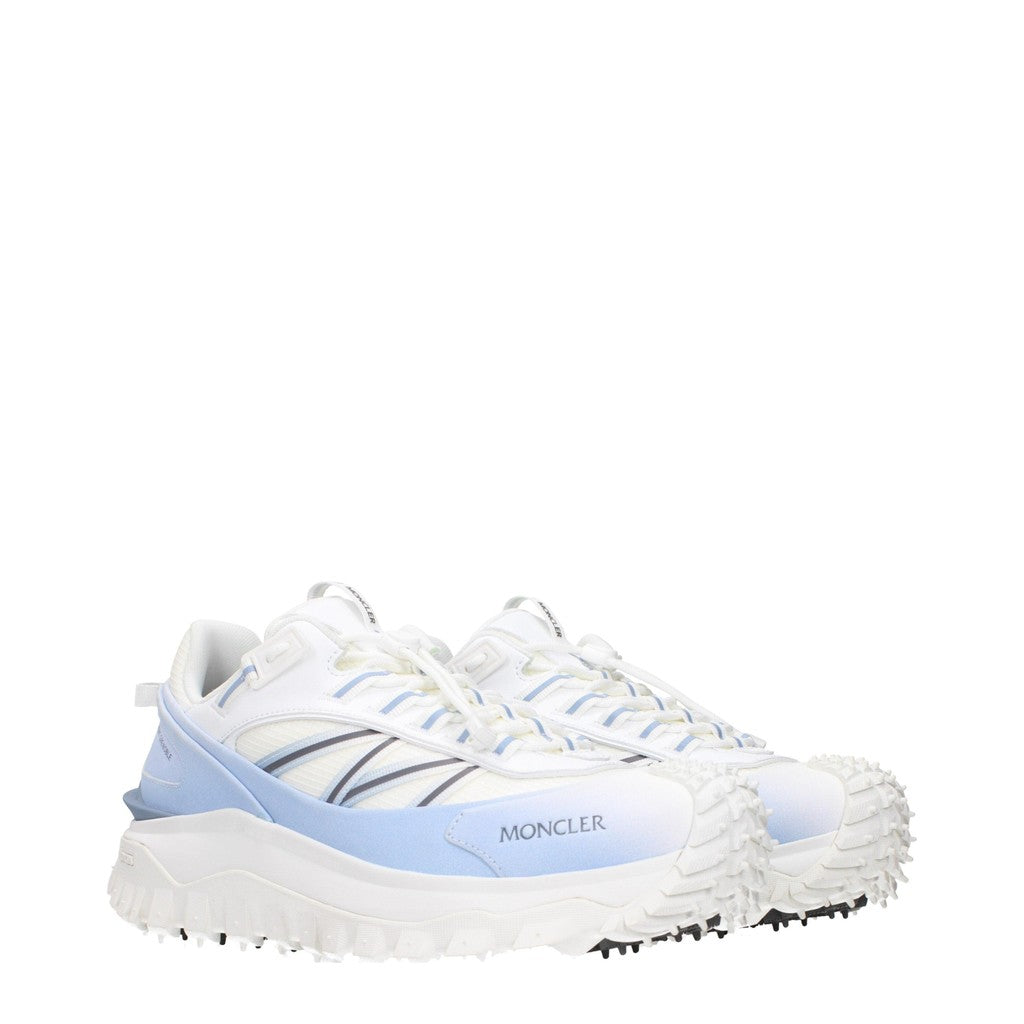 Moncler Trailgrip Sneakers van leer en stof met trekkoord – Lichtblauw / Wit