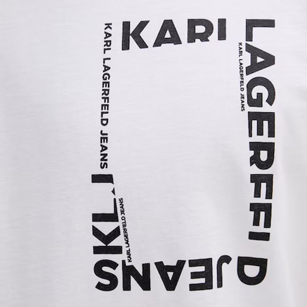 Karl Lagerfeld Slim fit T-shirt met framelogo – Wit
