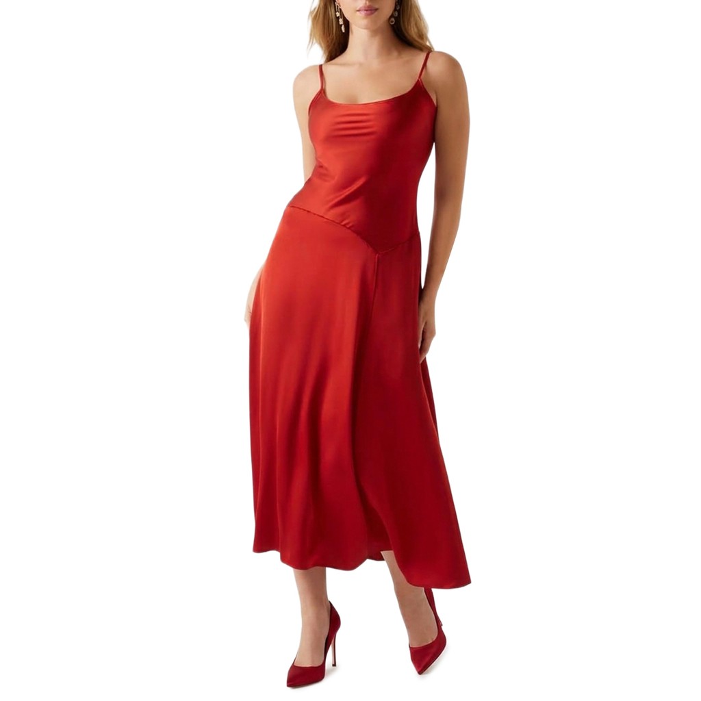 Guess Midi-jurk met bretels – Rood