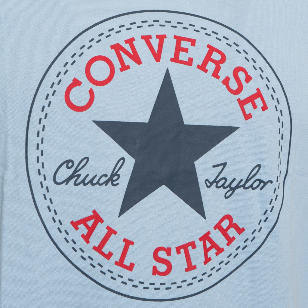 Converse T-shirt met ronde hals en bedrukt logo – Lichtblauw