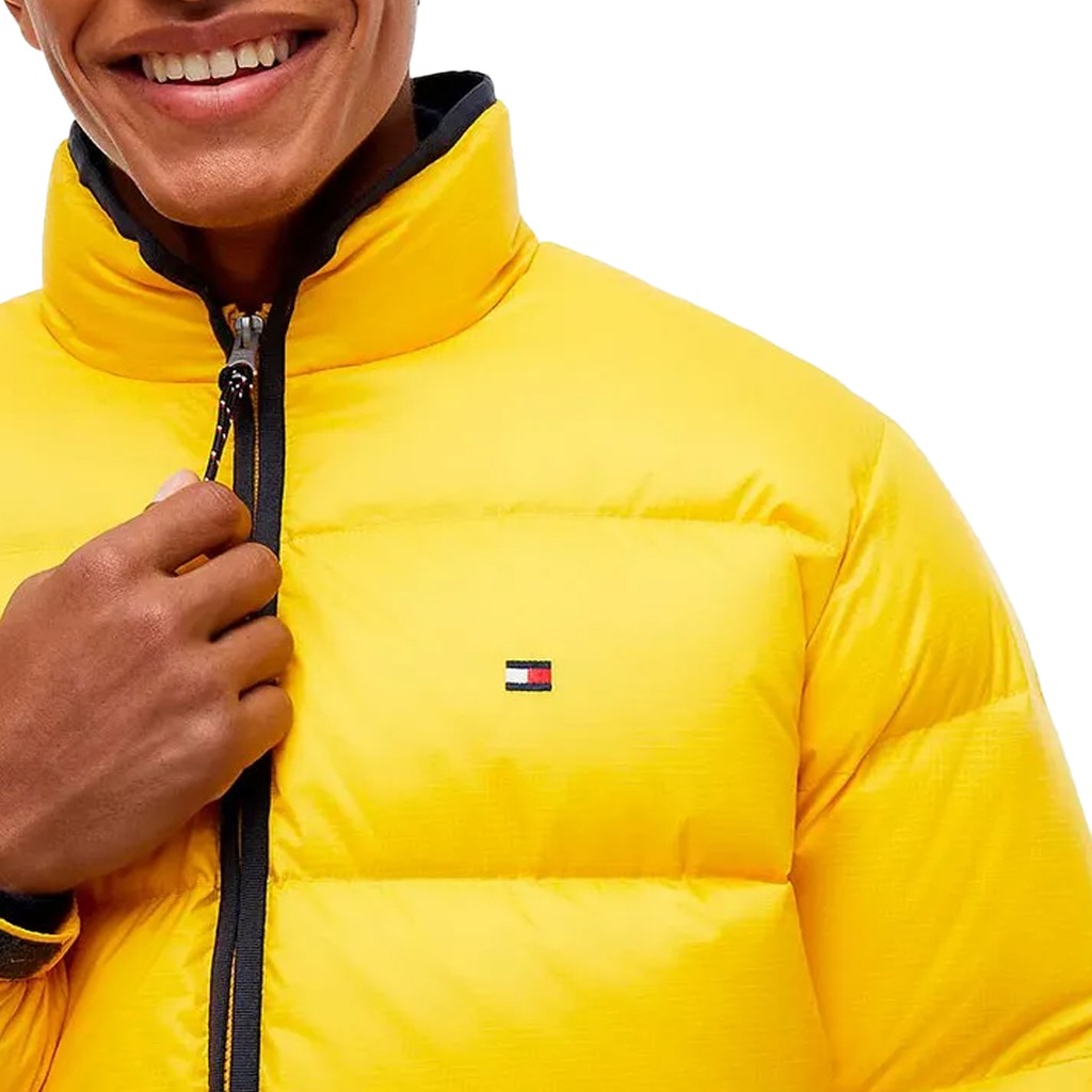 Tommy Hilfiger Donsjas met logoborduring – Geel