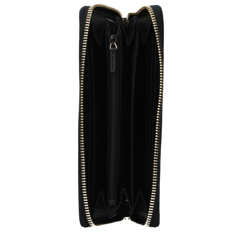 Gucci Portemonnee van stof en leer met ritssluiting – Beige / Zwart