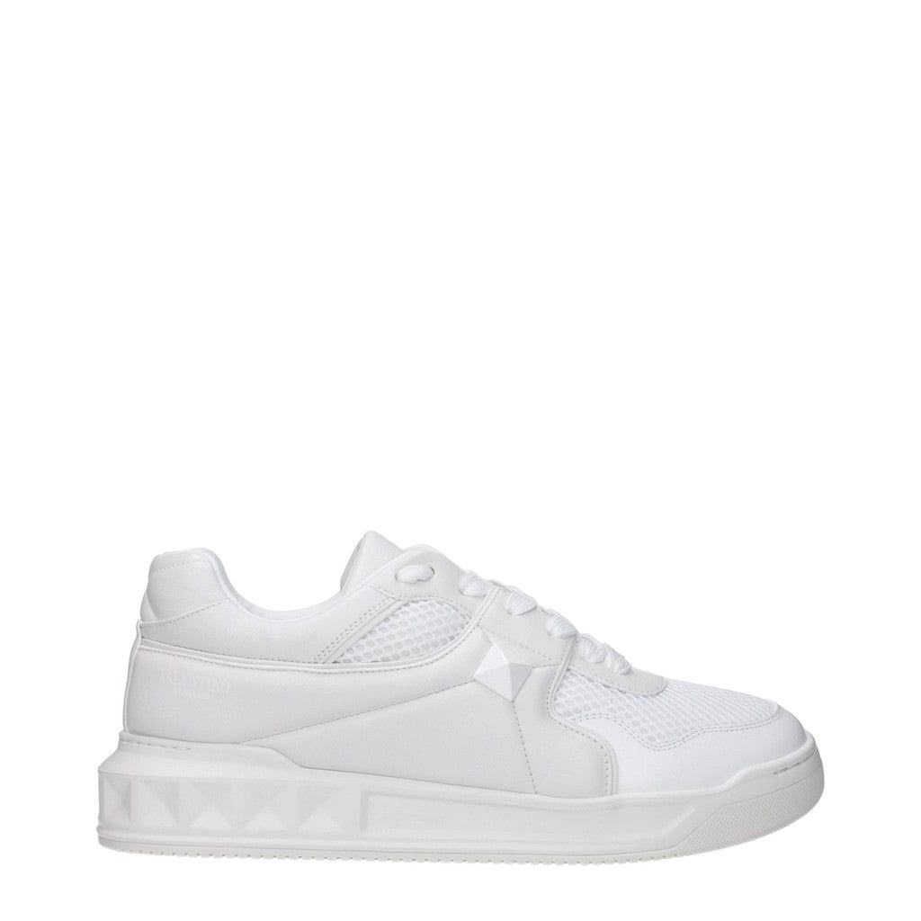 Valentino Garavani One Stud Sneakers van stof en leer – Wit