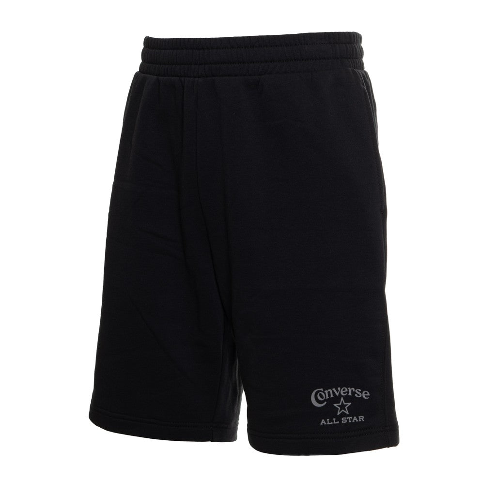 Converse Bermuda short met trekkoord en logo – Zwart