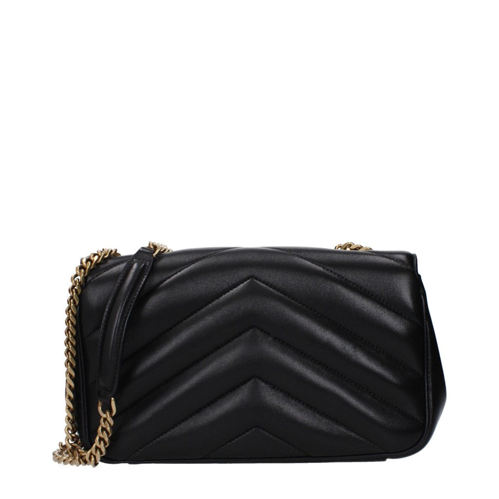 Saint Laurent Loulou Compacte schoudertas met kaartvak – Zwart