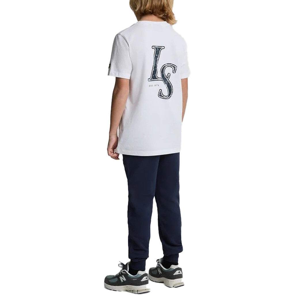 Lyle & Scott Kids Joggingbroek met trekkoord en logo – Marineblauw