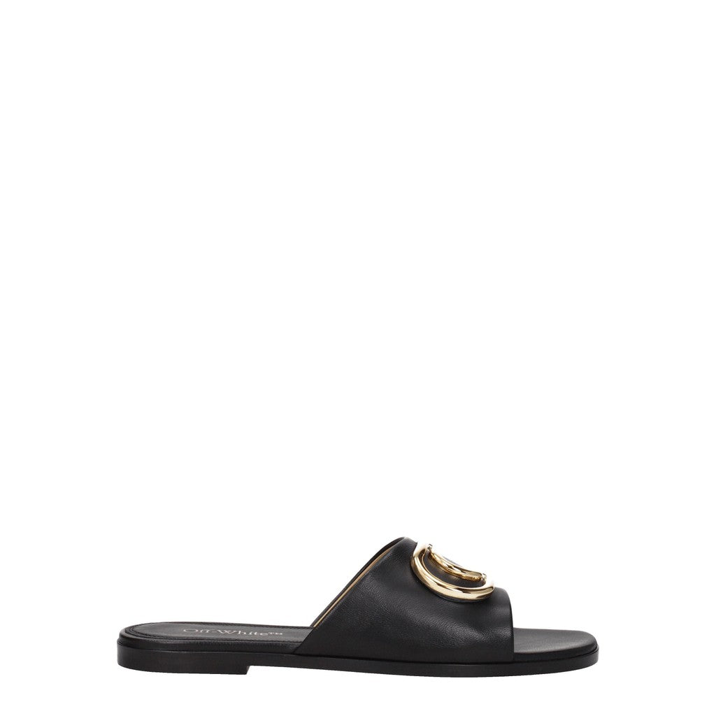 Off-White Leren sandalen – Zwart