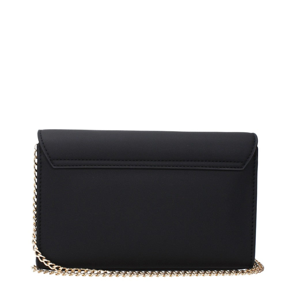 Love Moschino Compacte crossbodytas van polyurethaan – Zwart / Goud