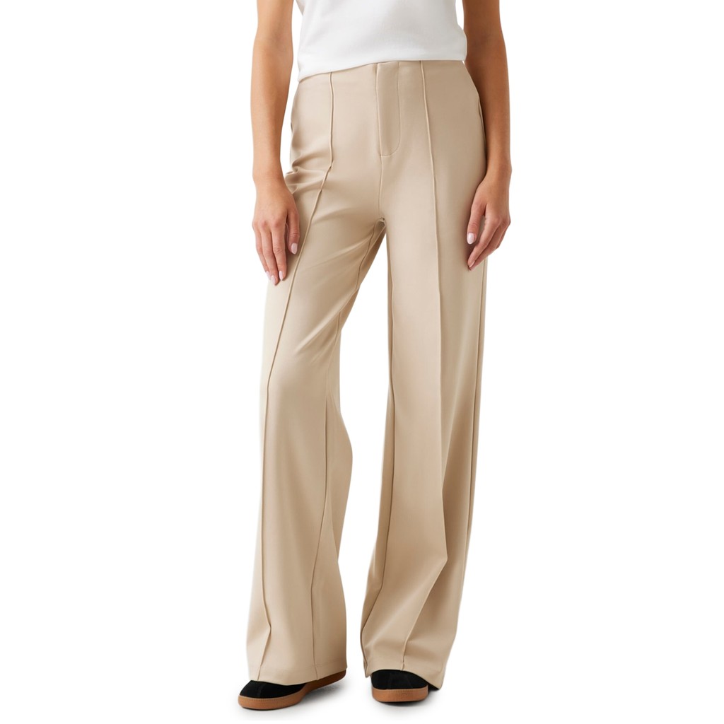 Guess Broek met logo en rits-knoopsluiting – Beige
