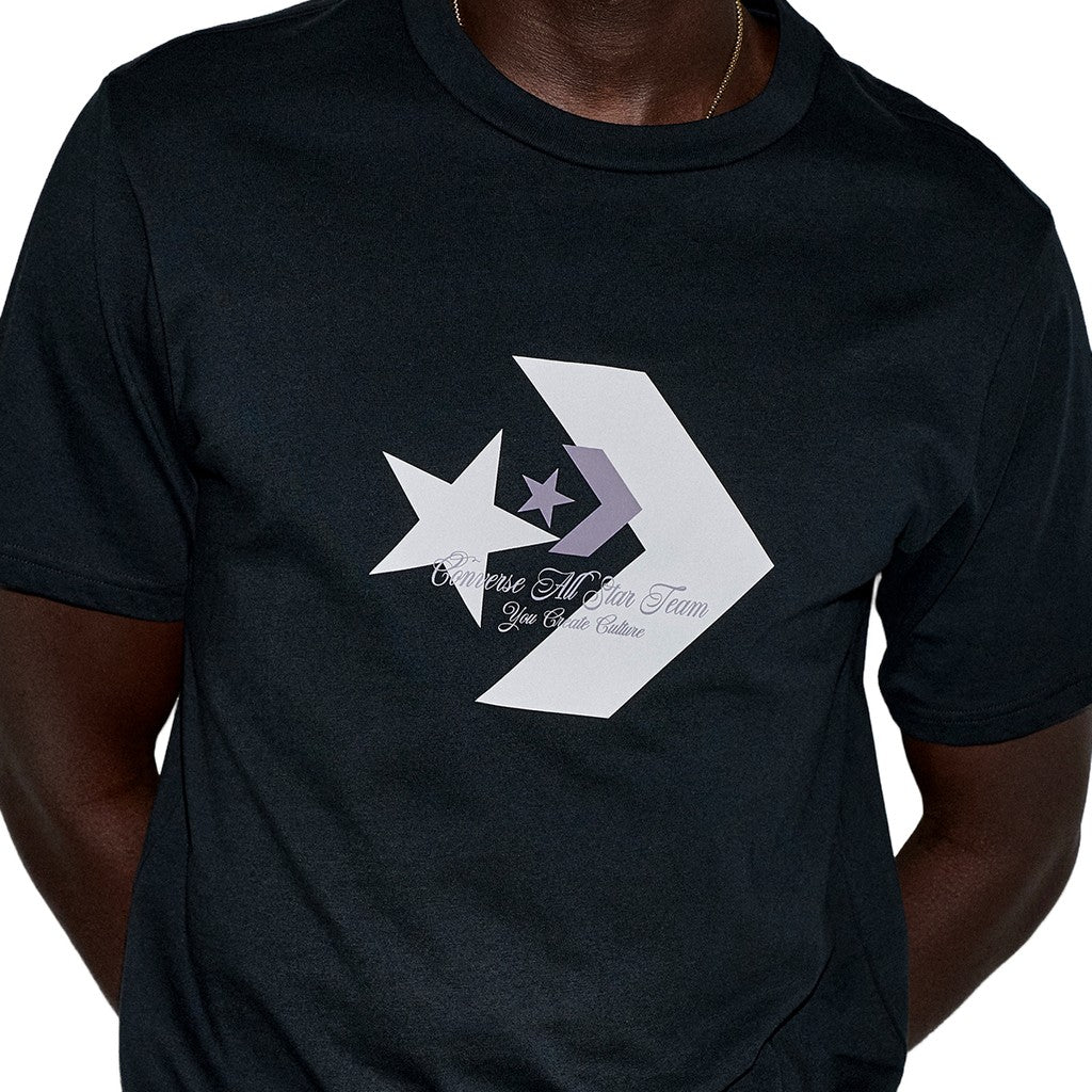 Converse T-shirt met ronde hals en bedrukt logo – Zwart