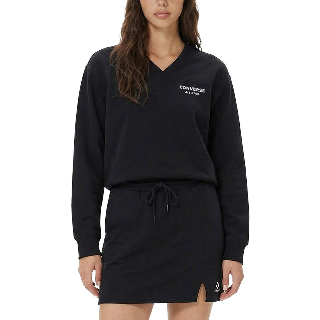 Converse Tweekleurige sweater van geborstelde stof – Zwart